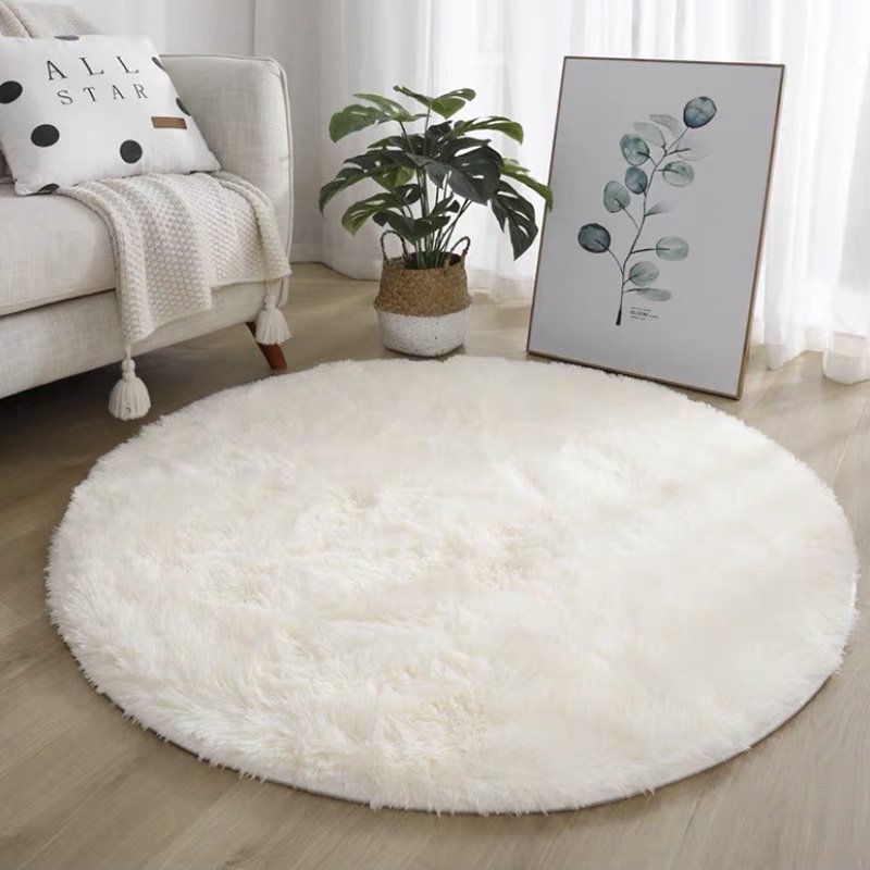 Wholesale Thick Tie-Dyed Silk Wool Carpet Long Pile Rug Coffee Table Bedside Hanging Basket Rattan Chair Cushion Area Rugs Sets