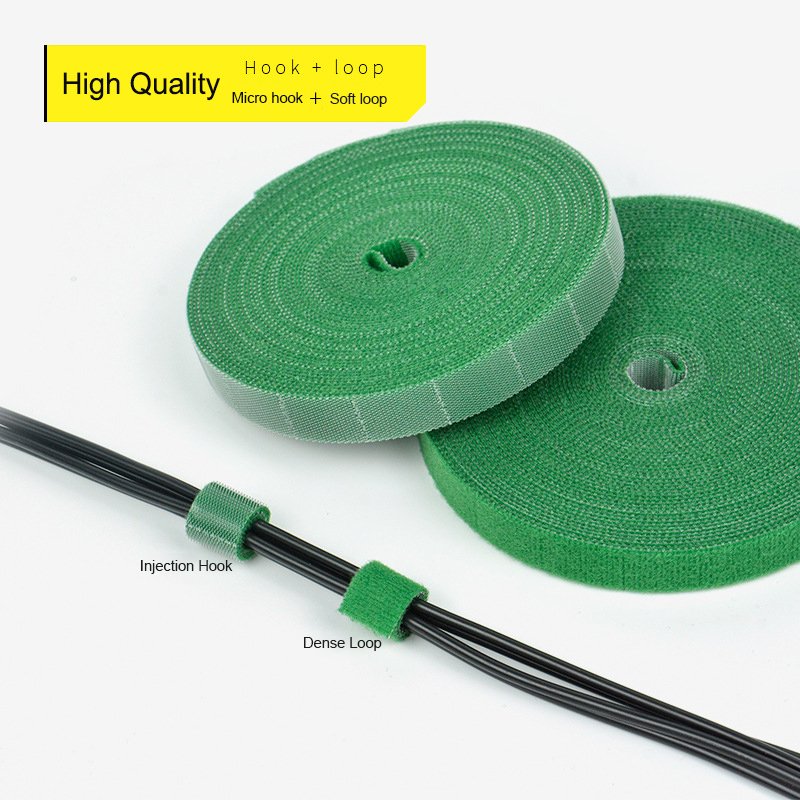 New Pre-cut Hand Tear Style Back To Back Self Adhesive Gripping Double Sided Cable Tie Tape Hook And Loop Adhesive Roll