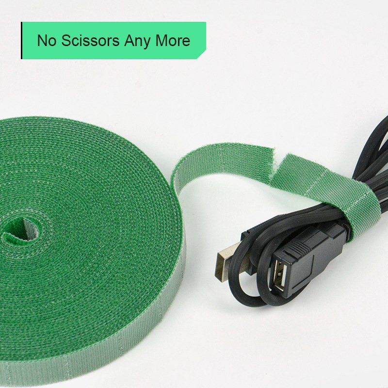 New Pre-cut Hand Tear Style Back To Back Self Adhesive Gripping Double Sided Cable Tie Tape Hook And Loop Adhesive Roll