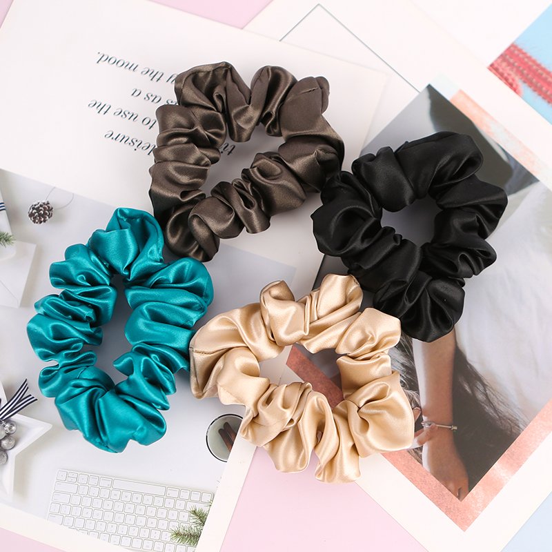 rts women solid color mulberry silk scrunchies hair ties small 1 3.5 cm silk scrunchies with 6A