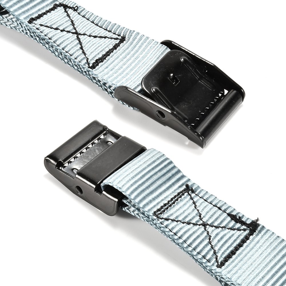 Well-made Custom Logo Black E-Coated Cam Buckle Strap Tie Down Straps Lashing Belts Ratchet Tie Downs with metal ring