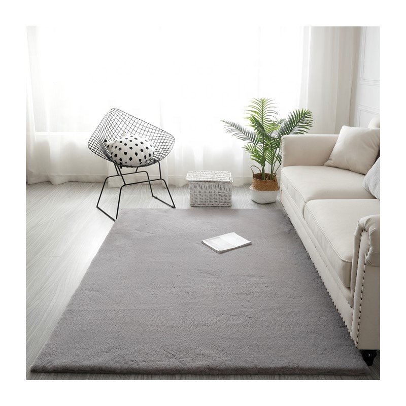 Modern fashion design polyester fluffy faux rabbit fur rug carpet for living room