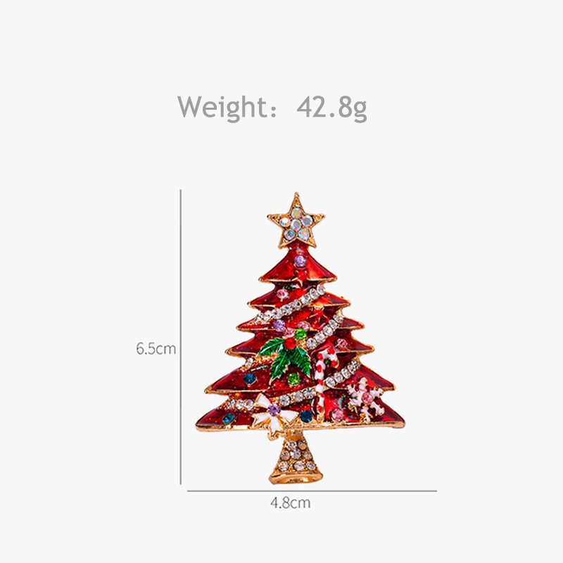 Manufacturer Luxury Metal Merry Christmas Gift Tree Snowflake Custom Enamel Rhinestone Diamond Clothes Lapel Pins Women Brooch