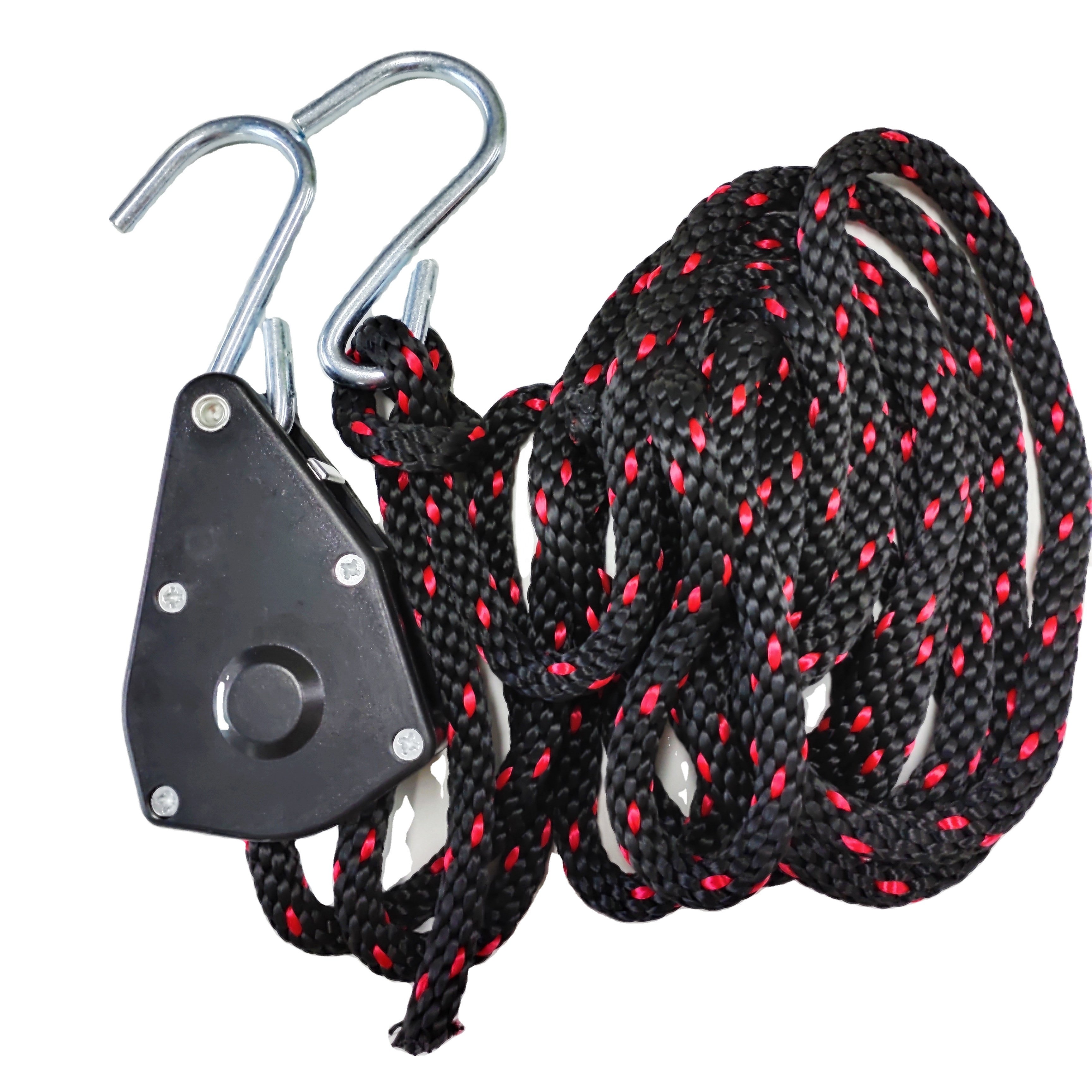 Adjustable 1/8 ratchet hanger of different size rope tensioner tie downs