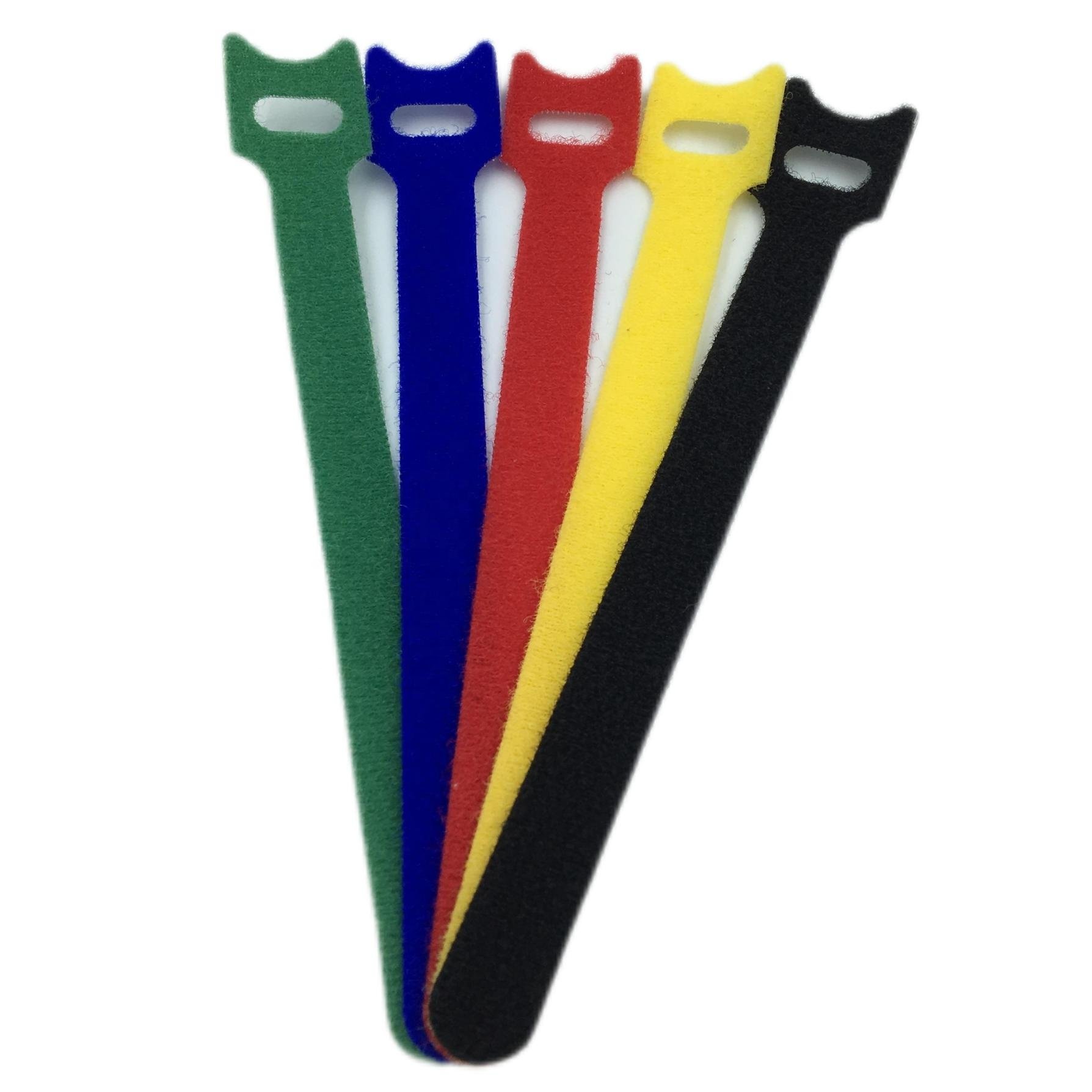Reusable Double Side Fastener Strap Self Gripping Hook Loop Cinch Strap Custom Logo Printed Back to Back Hook and Loop Cable Tie