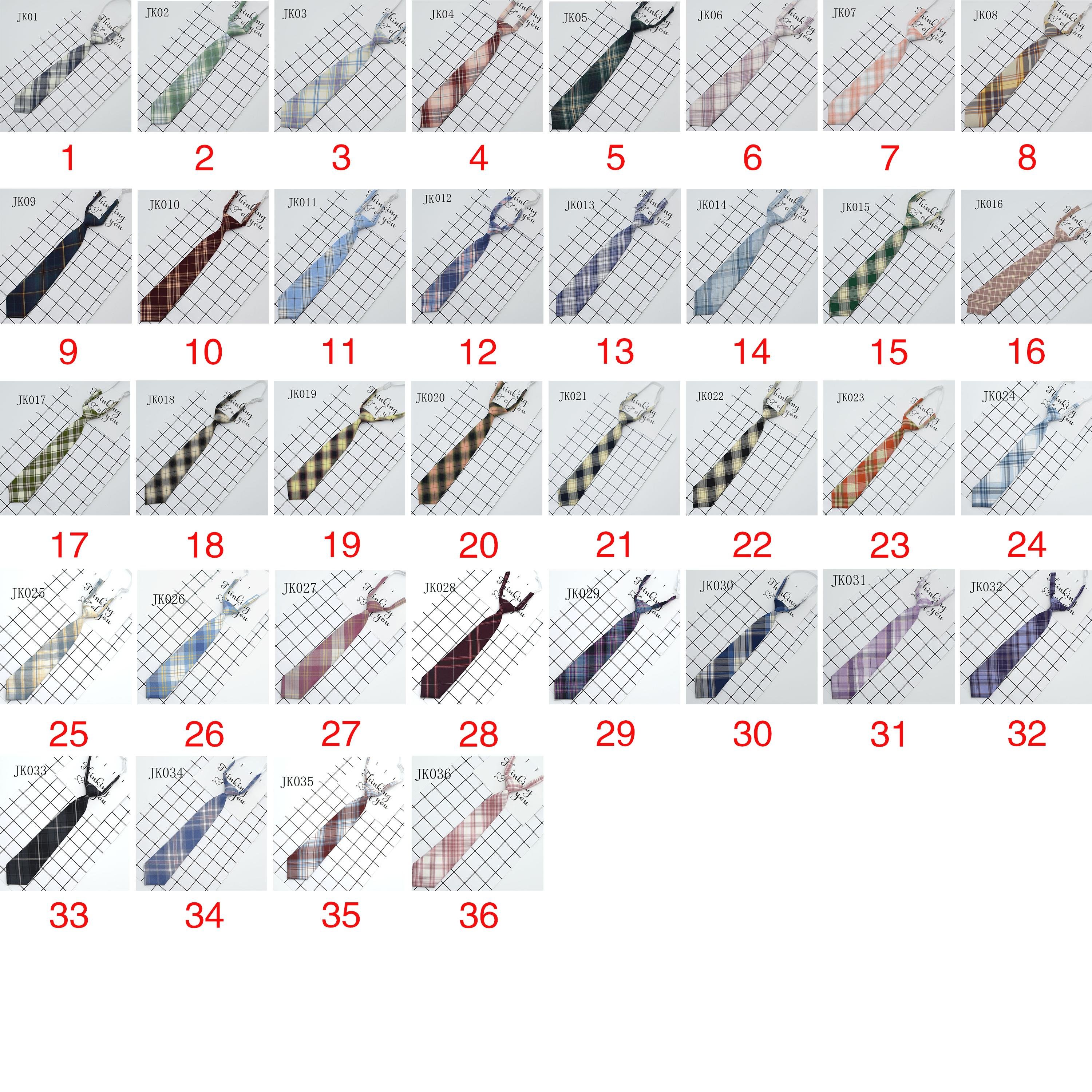 A2145 Japanese In Stock Plaid Tie 36 Color School Uniform Preppy Style Necktie Fashion Polyester Checked Neck Ties