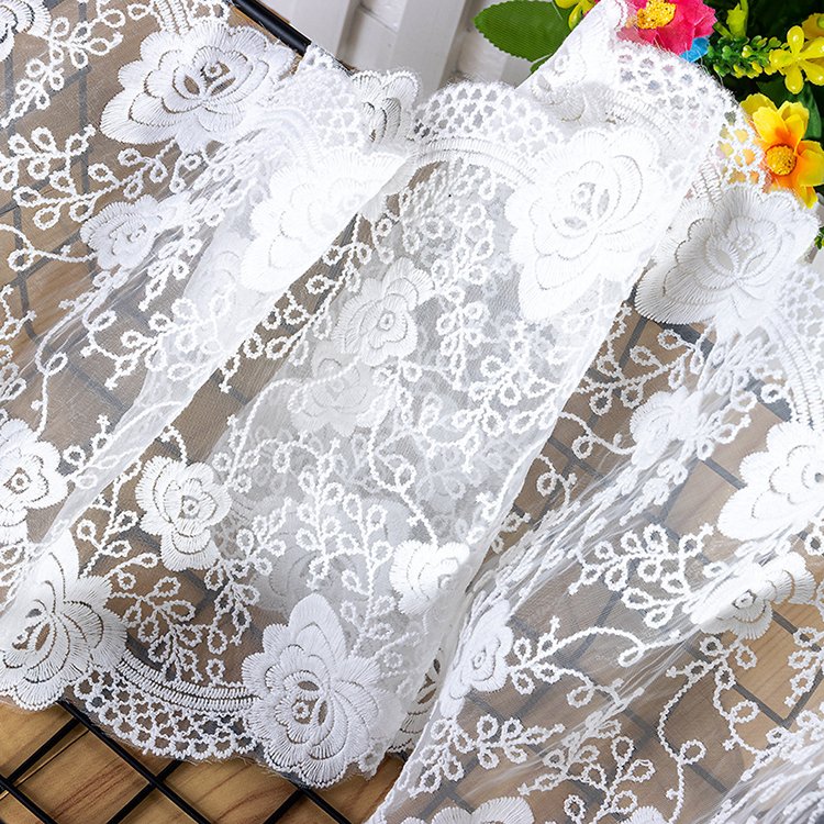 White Cotton Lace Fabric For Wedding Guipure Lace Fabric For Tie-dye