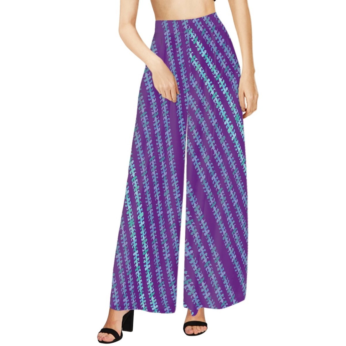 Polynesian Style Culottes De Femmes Women Easy Pants Custom Hawaii Puakenikeni Flower Chiffon Pants Femmes Wide Leg Pants Women