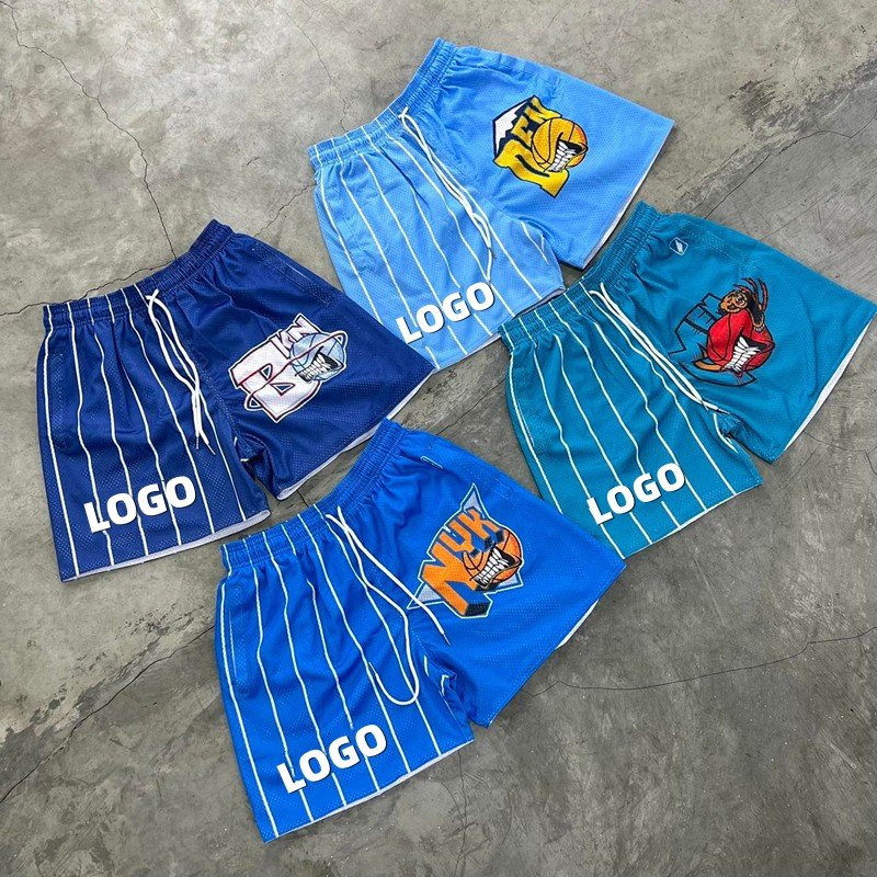 OEM Fashion Style Basketball Mesh Shorts Unisex Breathable 100% Polyester Heat-transfer Printed Blank Mesh Shorts