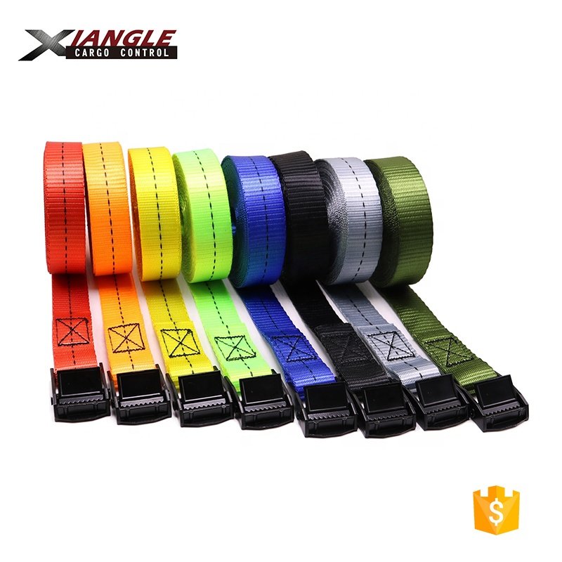 25mm black e-coating cam buckle polyester webbing cargo lashing belt strap