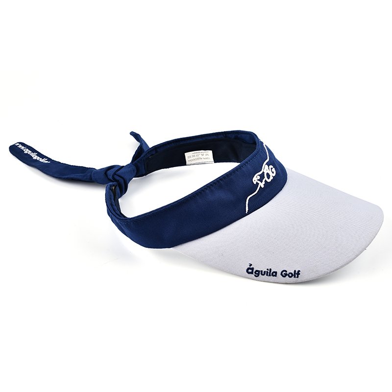 Sun protection adjustable sunshade summer sports embroidery cotton lighted cotton visor cap hat with bow tie