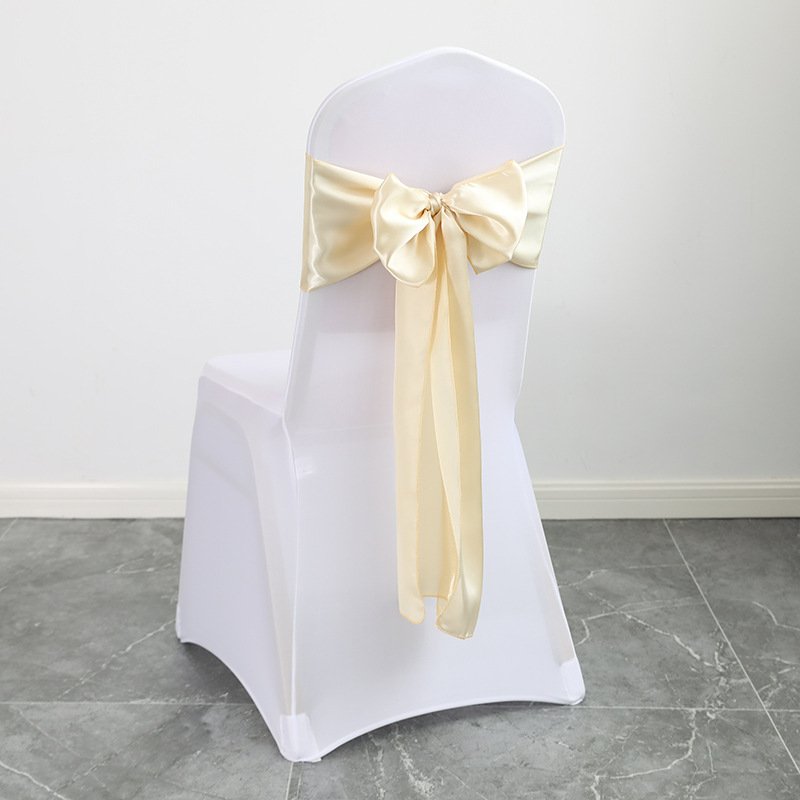 Wholesale Custom Red Satin Chair Covers Bows Banquet Wedding Party Pure Color Chair Sashes Chair Decoration