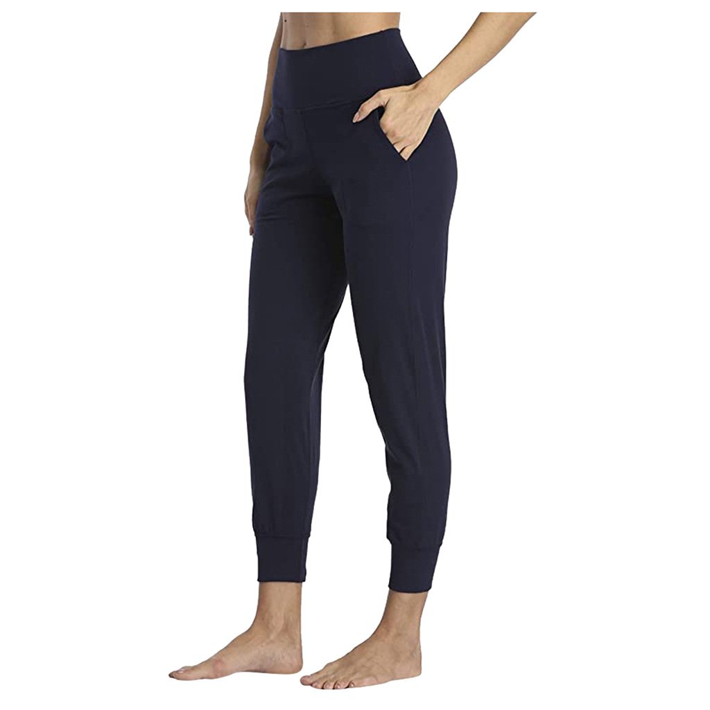 Fall Casual Work Tie Elastic Women Trousers female loose plain Jogger Long Pants With Pockets