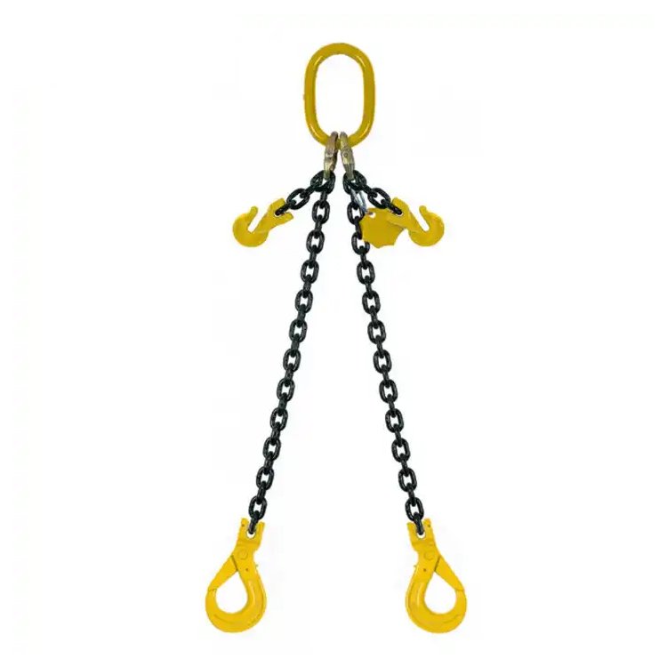 Crane G80 Lifting Chain Black Oxide Tie Down Chain with Welding Hooks Standard Chain Alloy Steel Wala Juta Black Colour Grade80