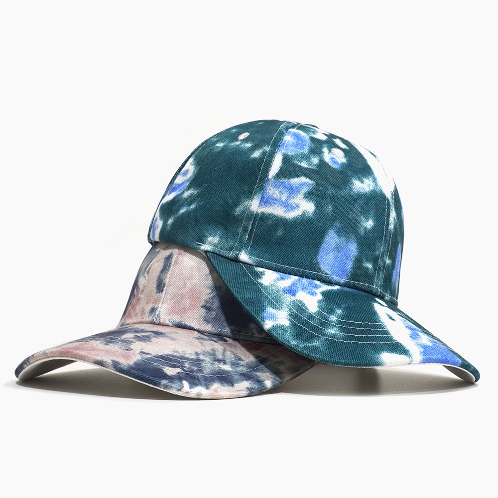 Wholesale Tie Dye Baseball Cap Silver Buckle Fashion Hat All Over Print Dad Hat Custom 6 Panel Sports Gorras Logo Embroidery
