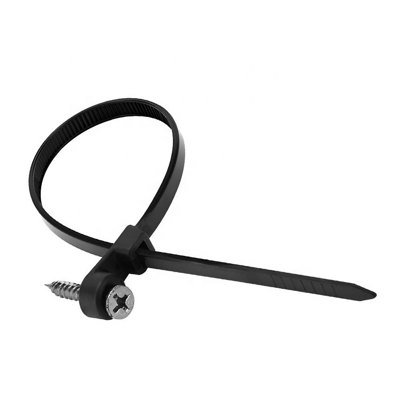 4 Inch Mounting Cable Tie Pack of 100 Black 100*2.5mm 18lbs Mountable Cable Ties
