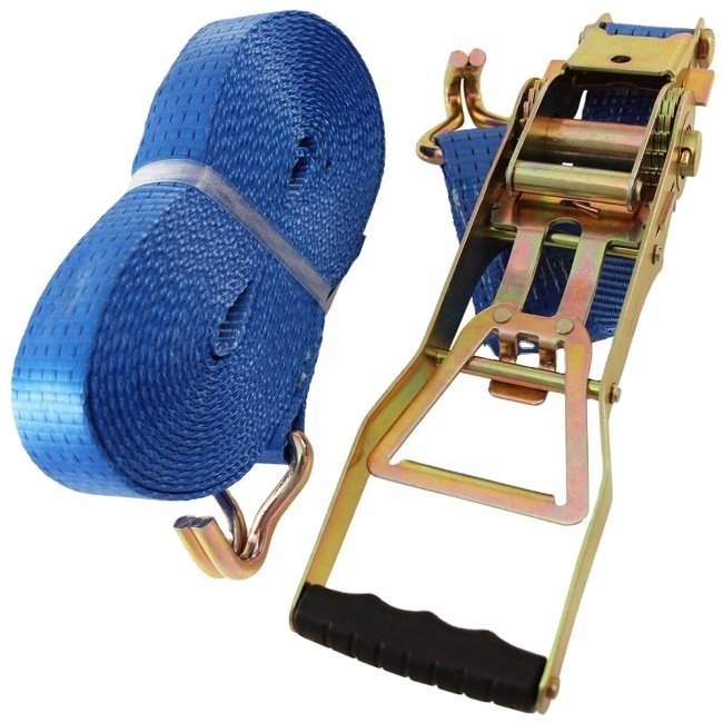 Manufacturer EN12195-2 standard 100% polyester ergo ratchet tie down strap