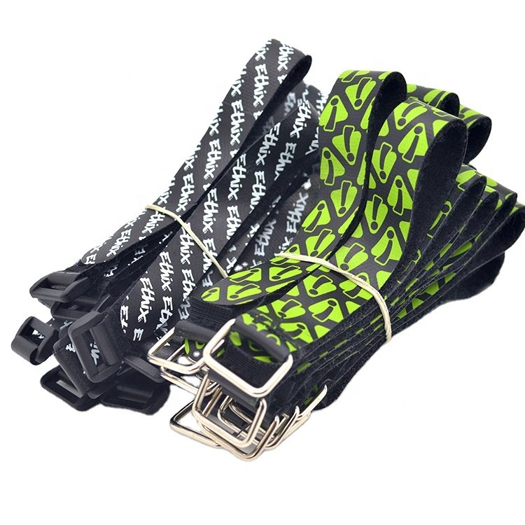 custom soft elastic non slip silicone hook and loop securing straps for Extension Cords, Cables, Ropes, Hoses, Bike, Pant Garter