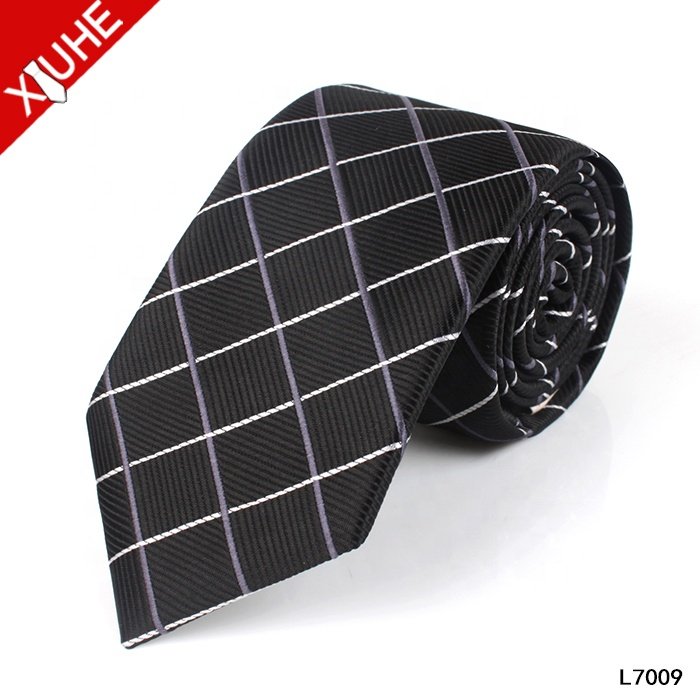 Wholesale Handmade Stripe Dot Design 100% Polyester 7CM Cheap Ready Neckties For Men