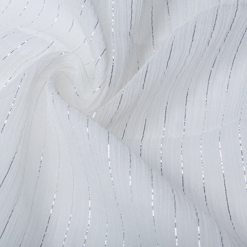 High Quality 10MM 100% ,Silk Lurex Jacquard Gold Silver Metallic Black Wire Lame Silk Chiffon Fabric for clothing Womens' Dress/