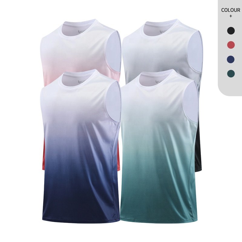 Summer USA Size S -3XL Sleeveless Sportswear Tie Dye Shirt Running Vest Men's Tank Tops
