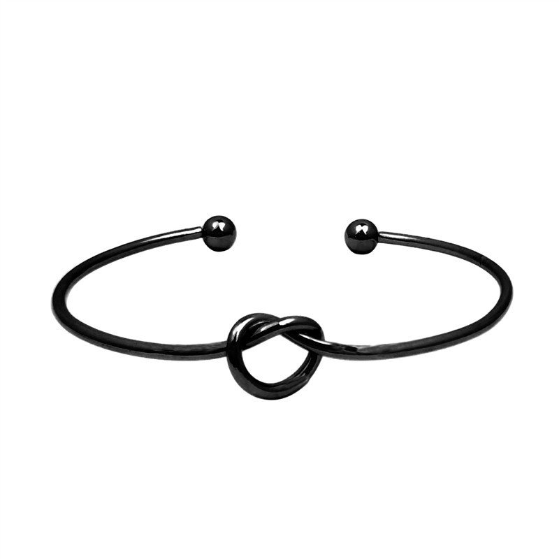 Hot selling DIY silver gold rose gold knot wire memory twisted bracelet with tie