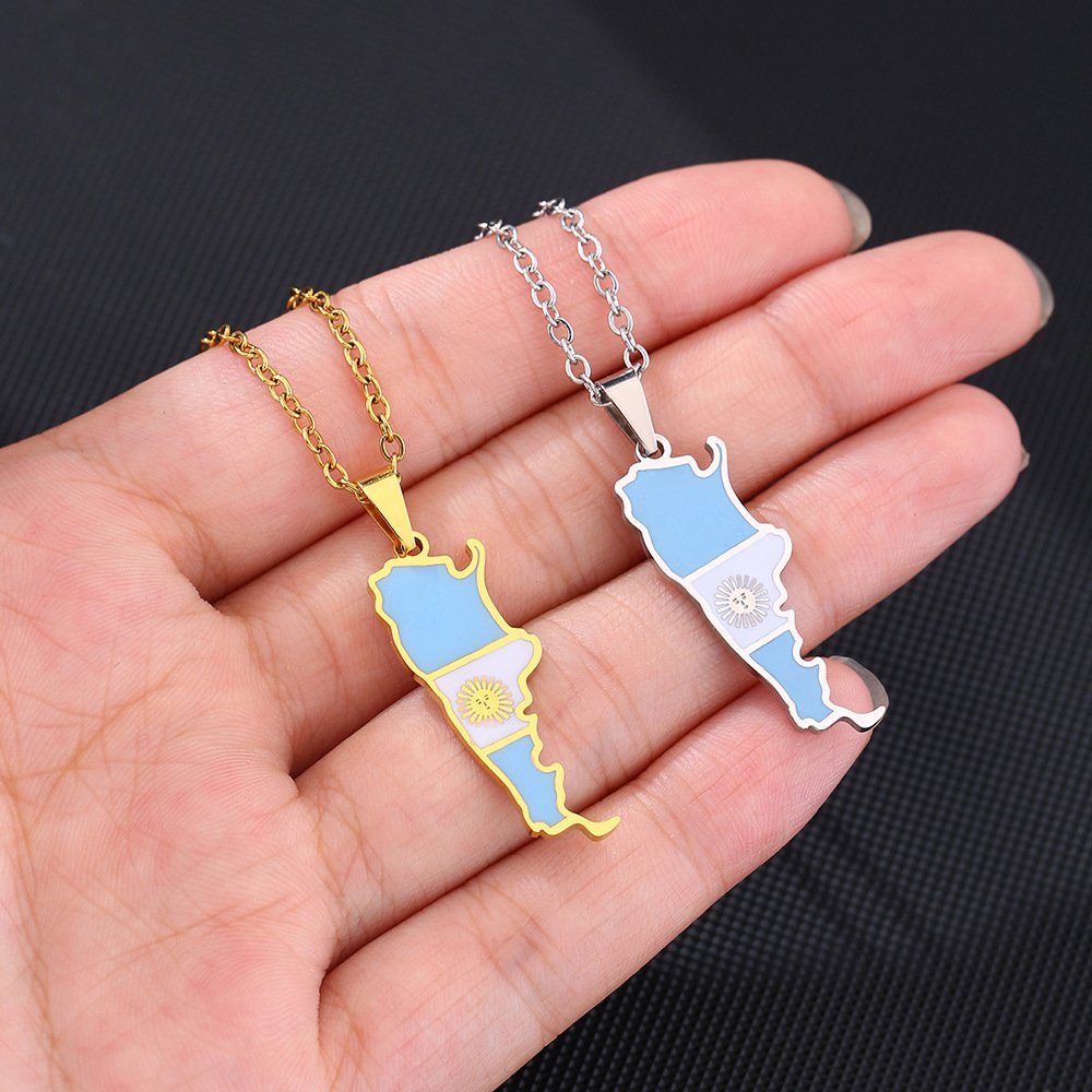 60 Models Argentina Country Flag Map Tie Clip Lapel Pin Ring Brooch Cuff Link Necklace Bracelet Earrings Key Chain Jewelry Set