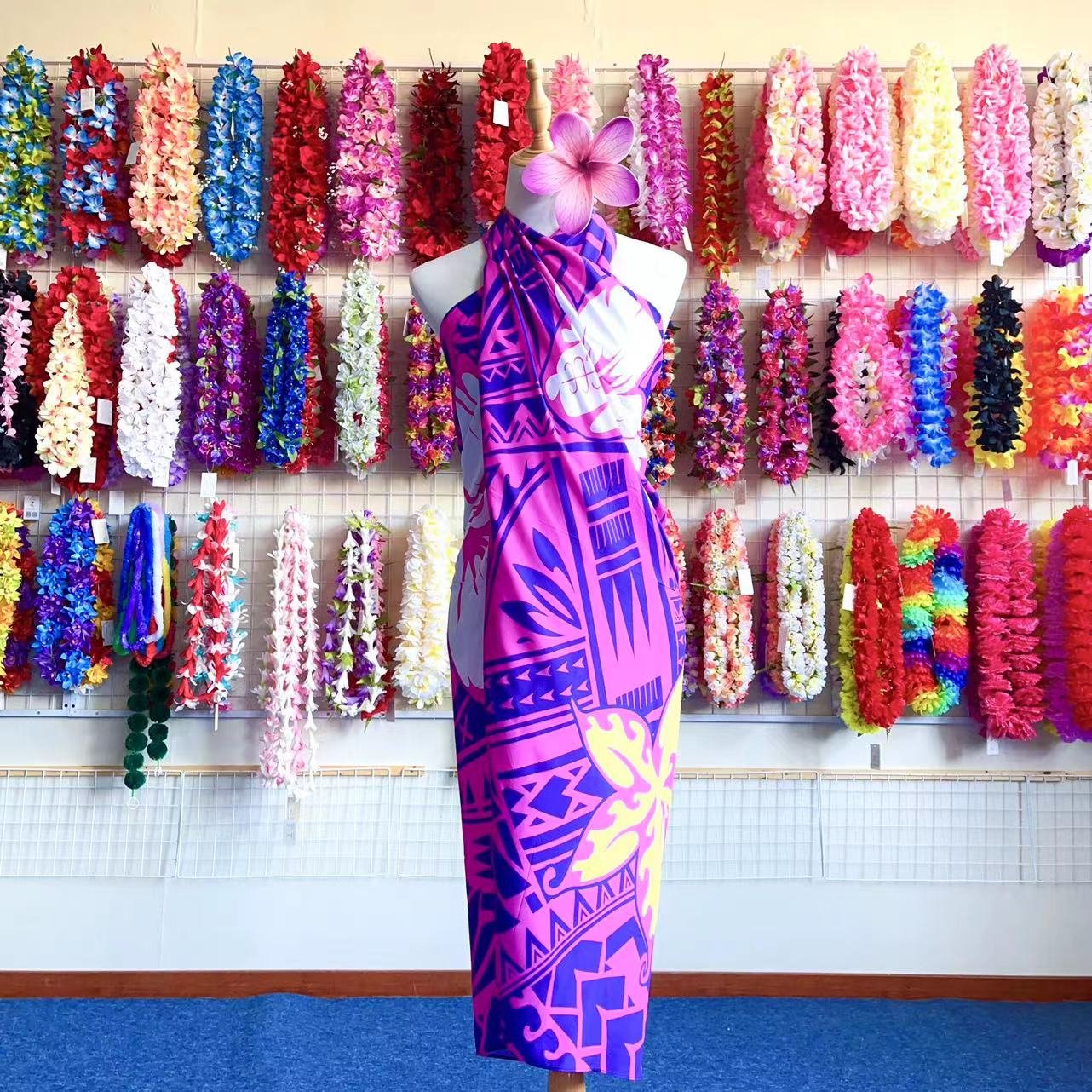 Beach Sarong Cover Up Wrap Bikini Swimwear Dress Women tie dye Pareo Top Quality Beach Sarong Hibiscus flower Sarongs