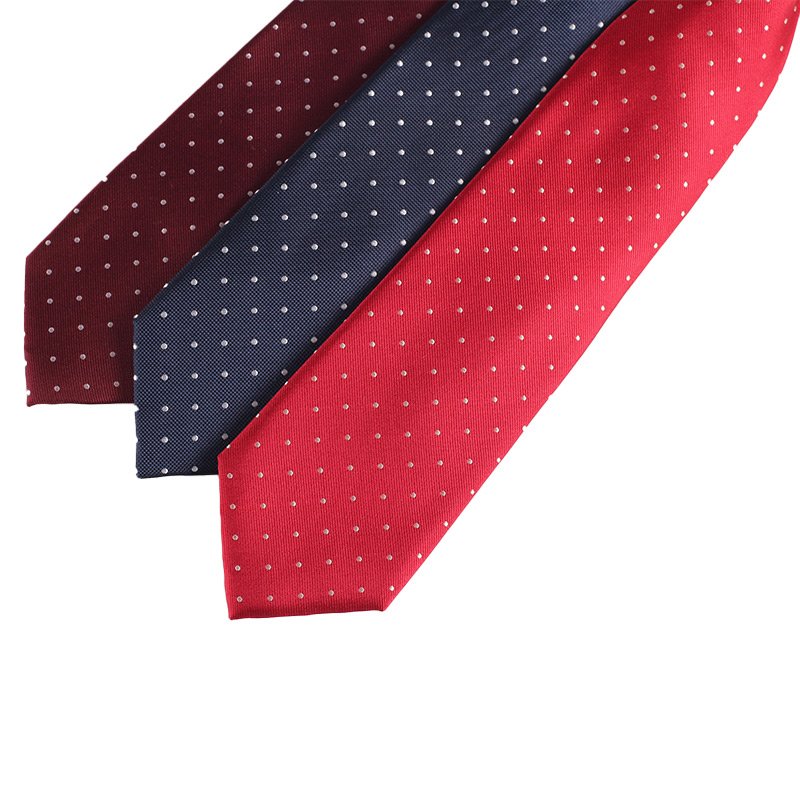 2024 Hot Selling Custom Logo Multicolor Polka Dot Silk Tie Low Price Best Design Business Woven Jacquard Neck Ties For Men