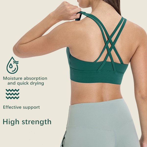 Xsunwing custom Logo Racer back cross shoulder Gym Fitness Yoga Women Tank Top Fitness Workout Vest activewear sports bra WDQ002
