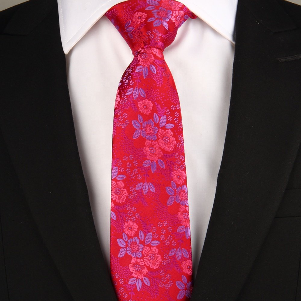 100% Nature Biodegradable Silk Handmade Red Burgundy Ties