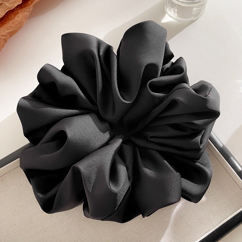 Wholesale 15cm Solid Color White Oversized Fabric Elastic Rubber Bands Hair Ties Accessories XXL Big Stain Silk Women Scrunchies