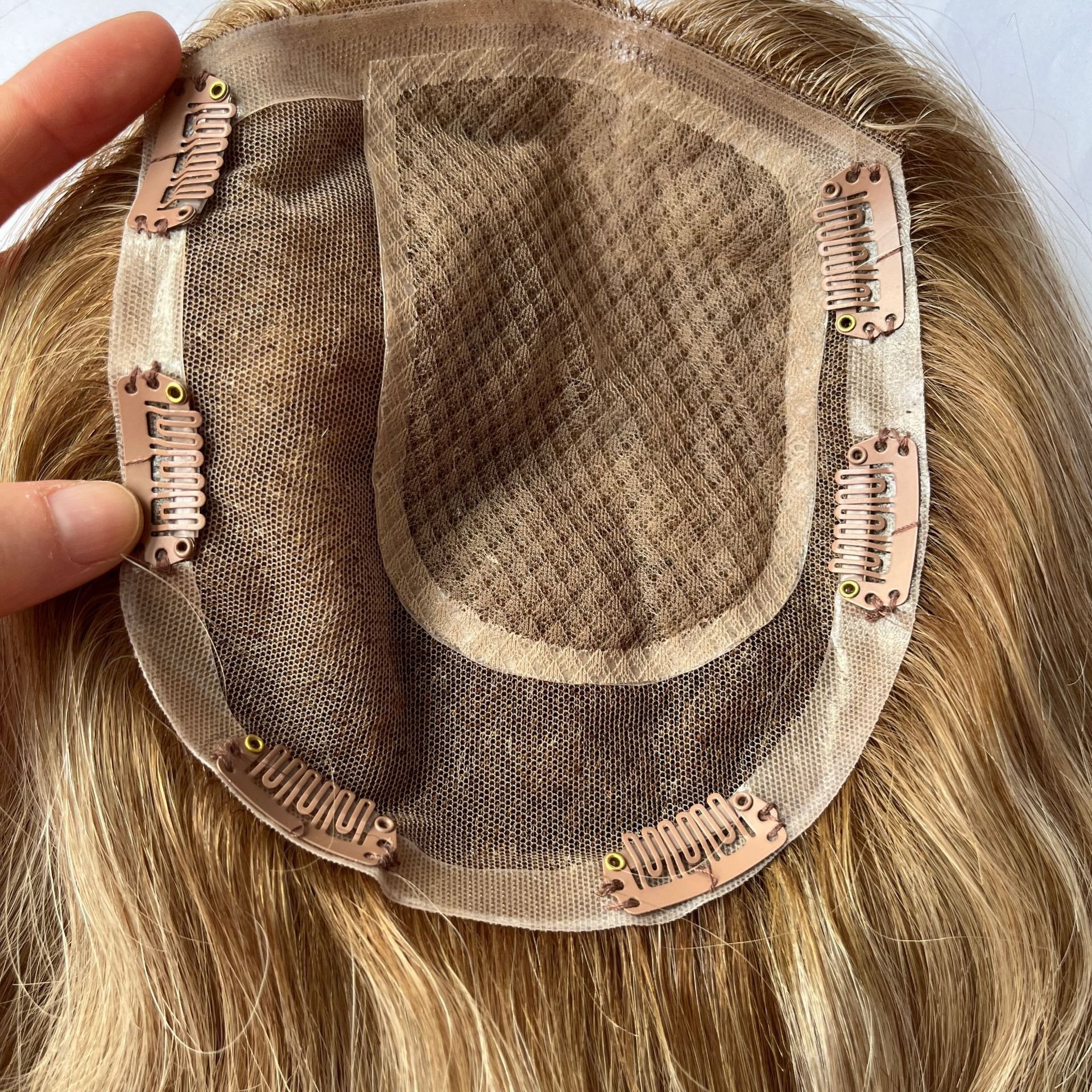 Custom Order Hand-tied Silk Base European Human Hair Replacement Real Human Hair Womens Toupee