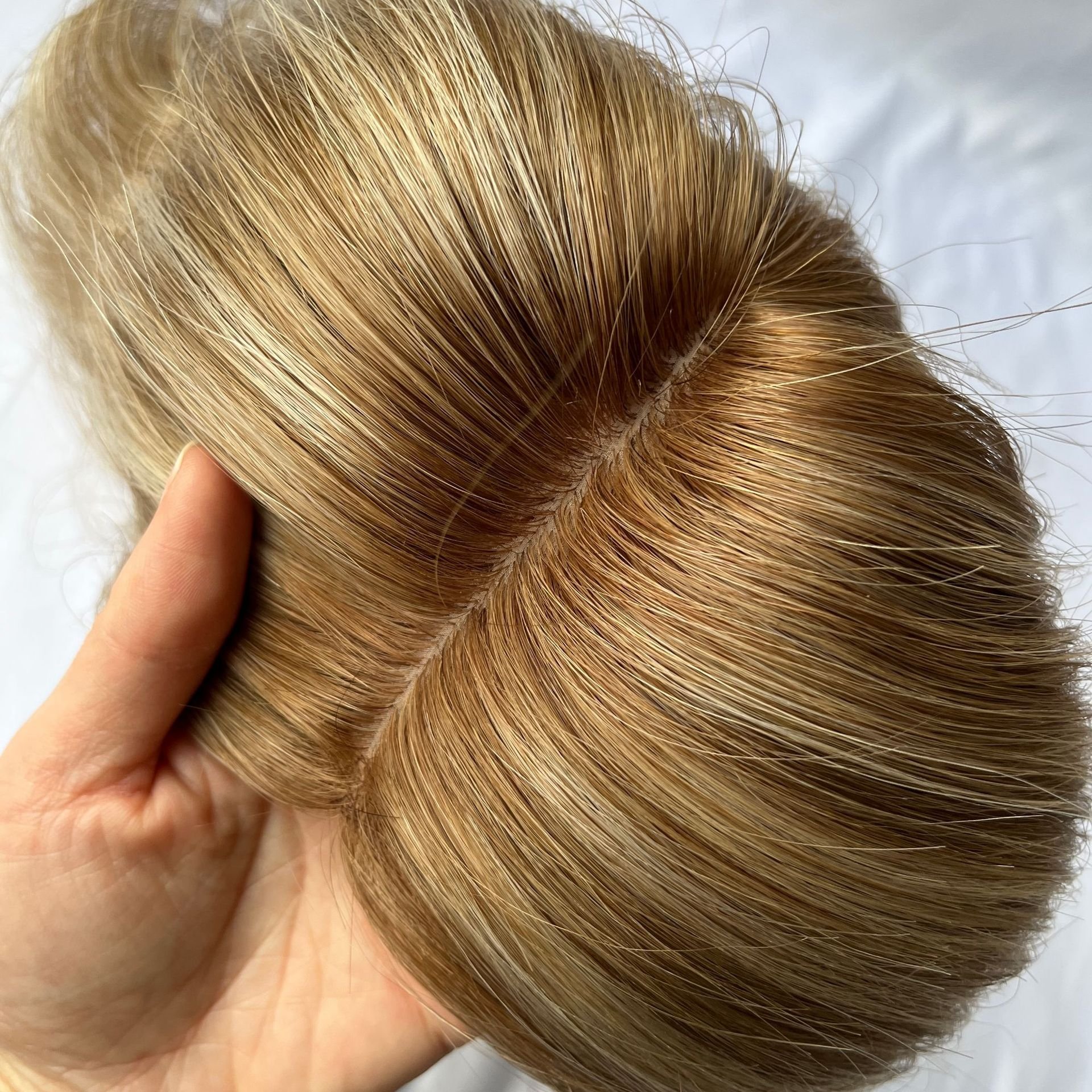 Custom Order Hand-tied Silk Base European Human Hair Replacement Real Human Hair Womens Toupee