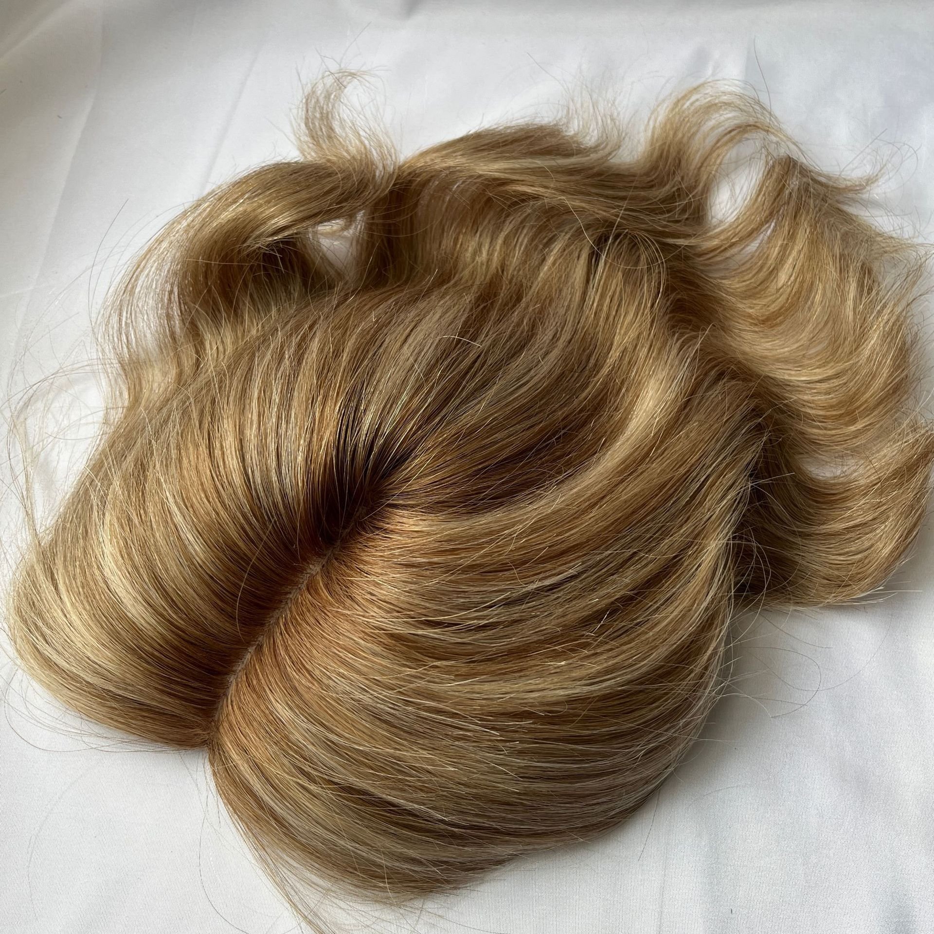 Custom Order Hand-tied Silk Base European Human Hair Replacement Real Human Hair Womens Toupee