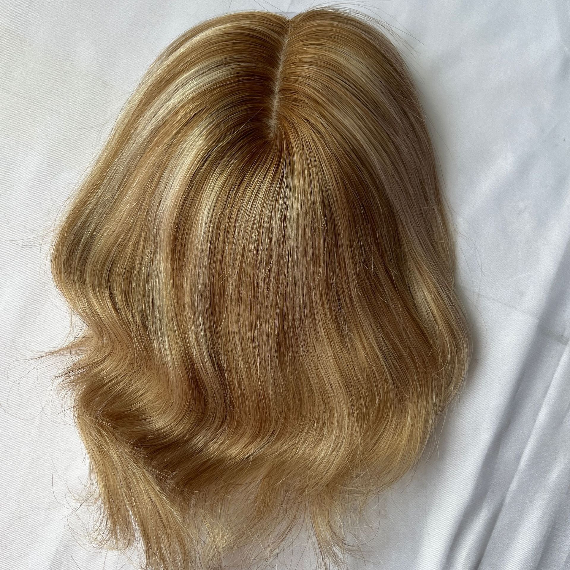 Custom Order Hand-tied Silk Base European Human Hair Replacement Real Human Hair Womens Toupee