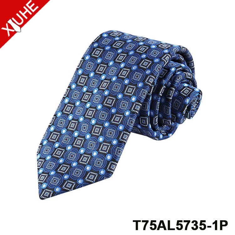 Design Luxury Mens OEM Neck Tie Black Wholesale Dot Blue Ties Wholesale Business Woven Polywster Ties