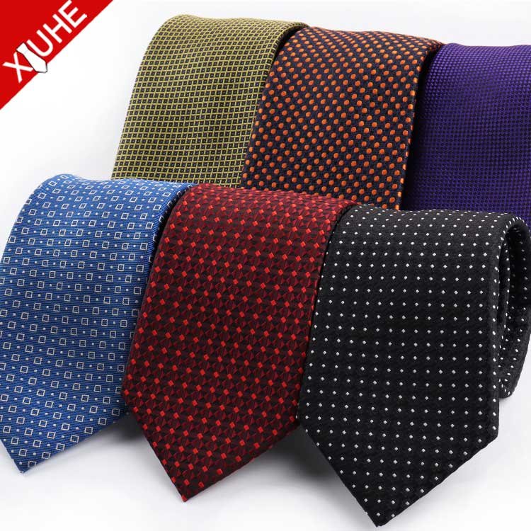 Design Luxury Mens OEM Neck Tie Black Wholesale Dot Blue Ties Wholesale Business Woven Polywster Ties