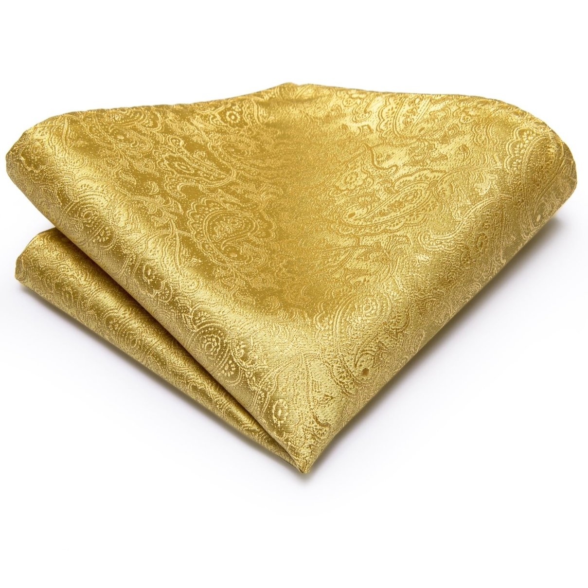 100% Pure Silk Weave Woven Jacquard Yellow Tie And hanky and Cuff-link And Pin Necktie Customization For Men Classic Ties