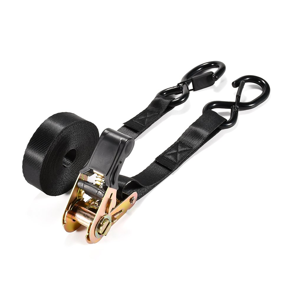 Heavy Duty 4pk 1 Inch Cargo Lashing Belt Ratchet Buckles Tie Down Lashing Straps with Safety Lock S Hooks