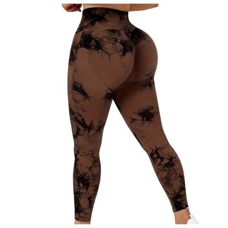 Lanyu High Waist Seamless Yoga Pants Solid Tie Dye V-Cut Scrunch Butt Fitness Gym Leggings Squat-Proof Workout Pants Women