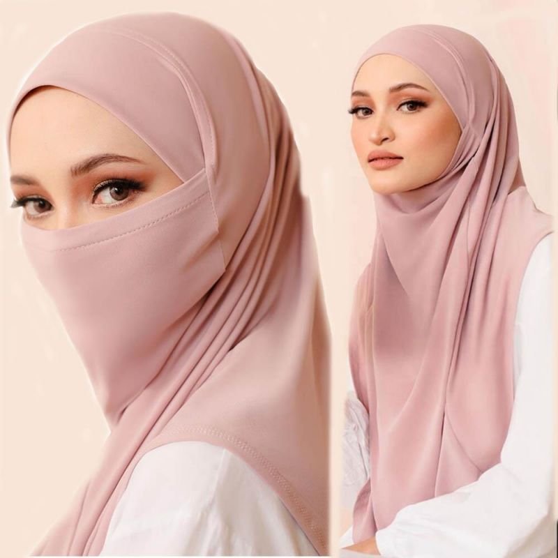2024 Niqab Tie Back Amira Ninja Instant Hijab Malaysia Adjustable Cover high quality niqab Stretchy For Muslim Women