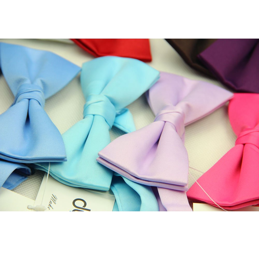 Dynastyle Factory Customized Men's Bow Ties Handmade Satin Jacquard Fabric Polyester Solid Pattern