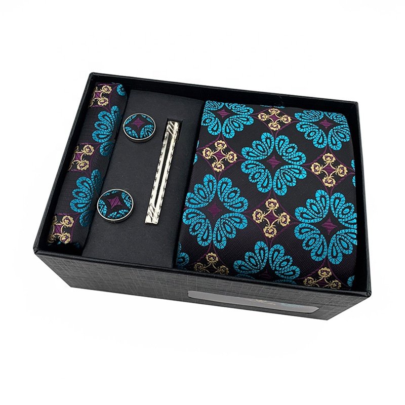 Wholesale cheap pocket square cravatte e accessories cufflink tie set neck ties and pocket square neckties for men necktie set