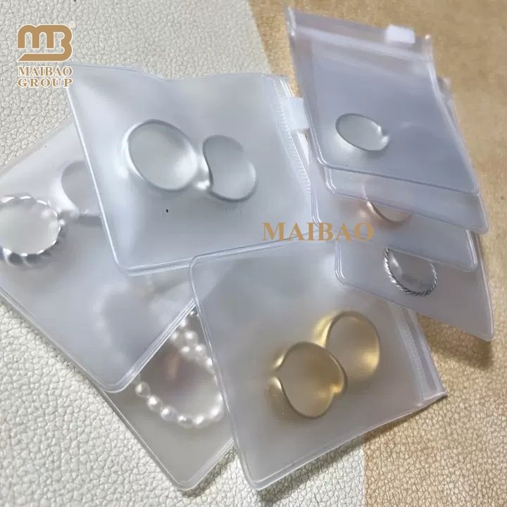 High Quality Bulk Decorative Custom Gold Logo Frosted Small Jewelry Pouch Plastic Zipper Bag, Jewelry Packaging Zip Plastic Bag