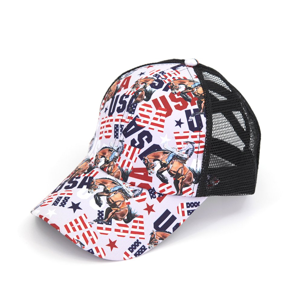 Tie Dye Cross Ponytail Trucker Cap For Adults Fashion Trucker Mesh Hat Sports Fitness Running Breathable Grid Cross
