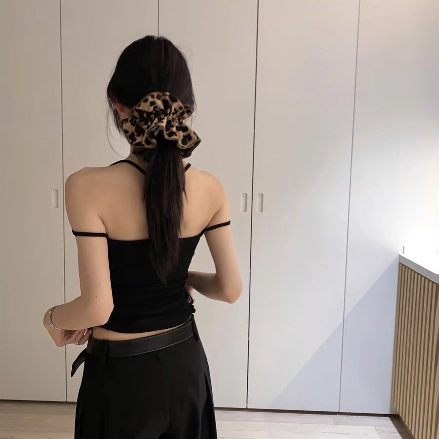 YANYE Korean Style Temperament Fashion Versatile Stylish Leopard Print Hair Band Large Intestine Hair Tie Silk Satin Scrunchies