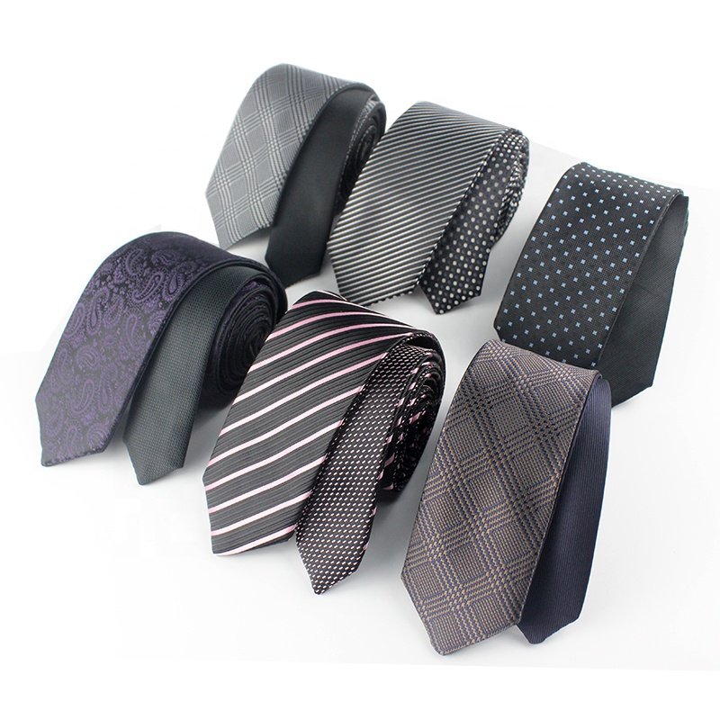 Factory direct new arrivals reversible neckties one side solid one side patterned fabric cheap necktie