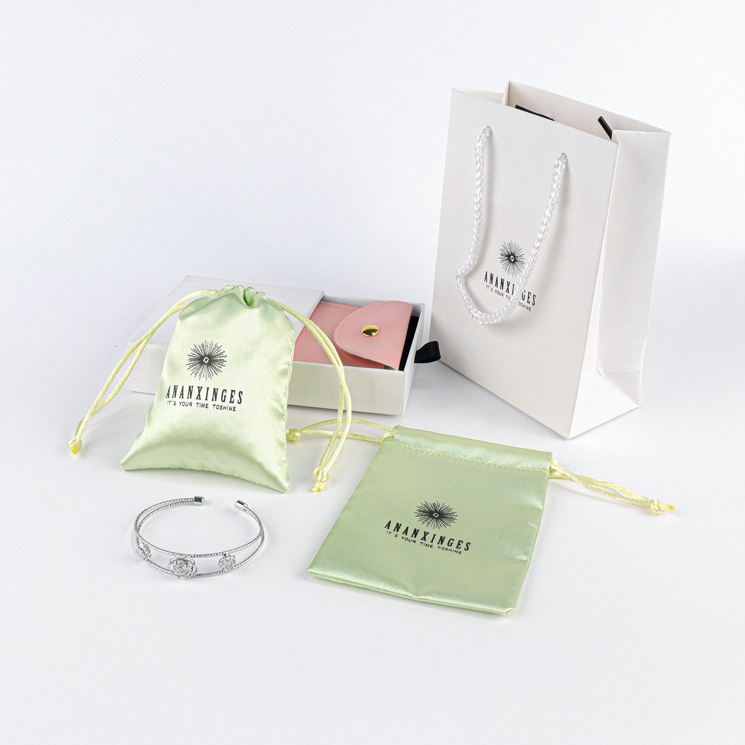 Promotion Small Satin Drawstring Bag For Jewelry Earring Luxury Silk Gift Cosmetic Packing Pouch customize logo