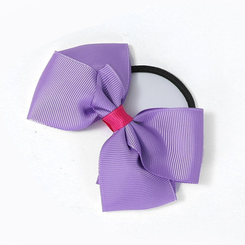 Custom Kids Webbing Bows Hair Accessories Rubber Band Elastic Hair Ties For Kids Women